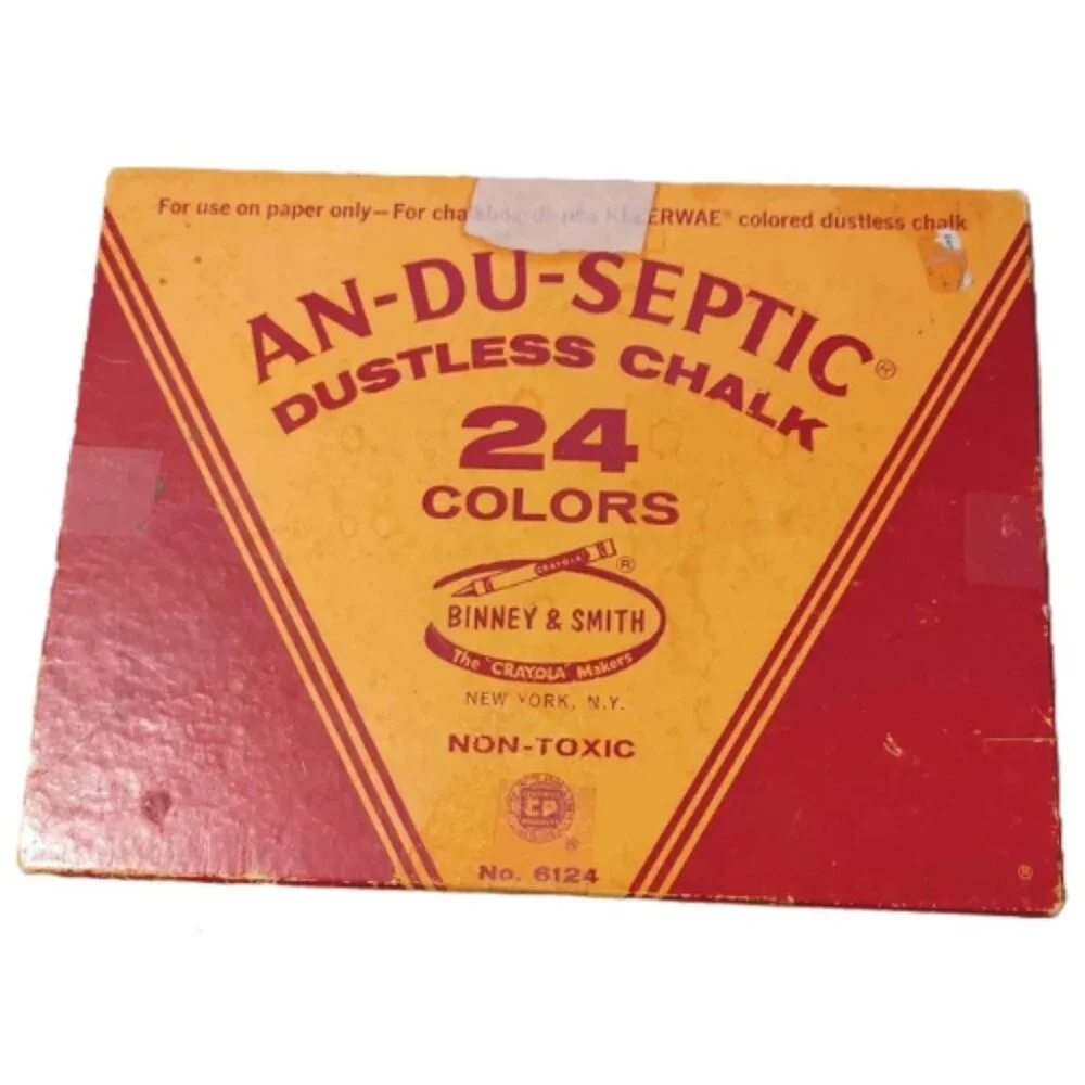 Benny & Smith An-Du-Septic Dustless Artist Chalk Non-Toxic Set 24 Colors Vintage